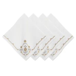 Heidi Embroidered Napkin Set/4 - Gold/Silver