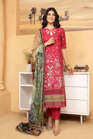 Hemstitch - Luxury Lawn Collection - Scarlet Red