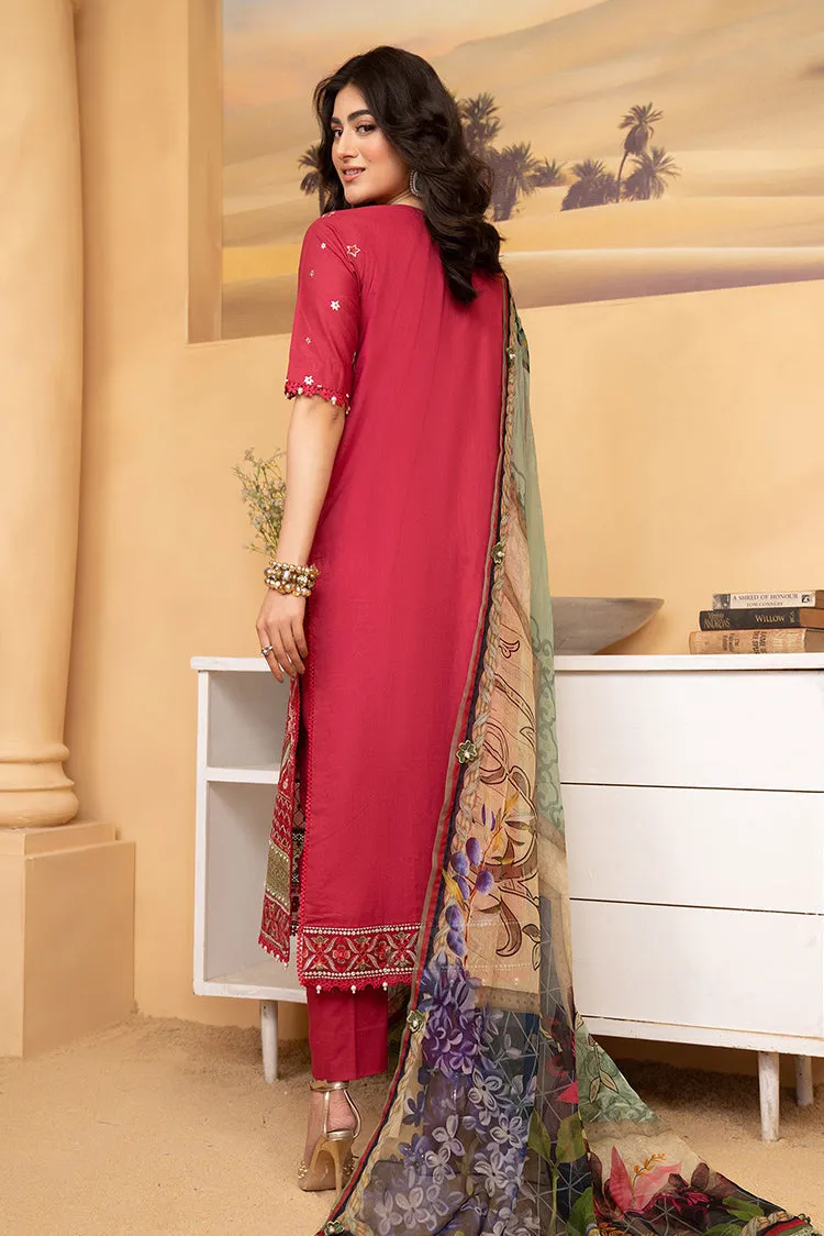 Hemstitch - Luxury Lawn Collection - Scarlet Red