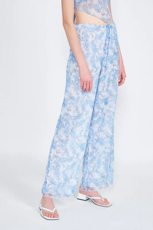 HIGH RISE DRAW STRING SHEER PANTS