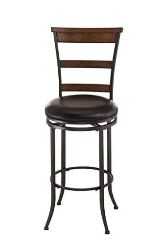 Hillsdale Furniture Cameron Swivel Ladder Back Bar Stool, Chestnut Brown