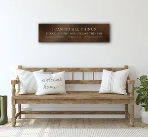 I can do all things, Phil 4:13 Bronze Sign