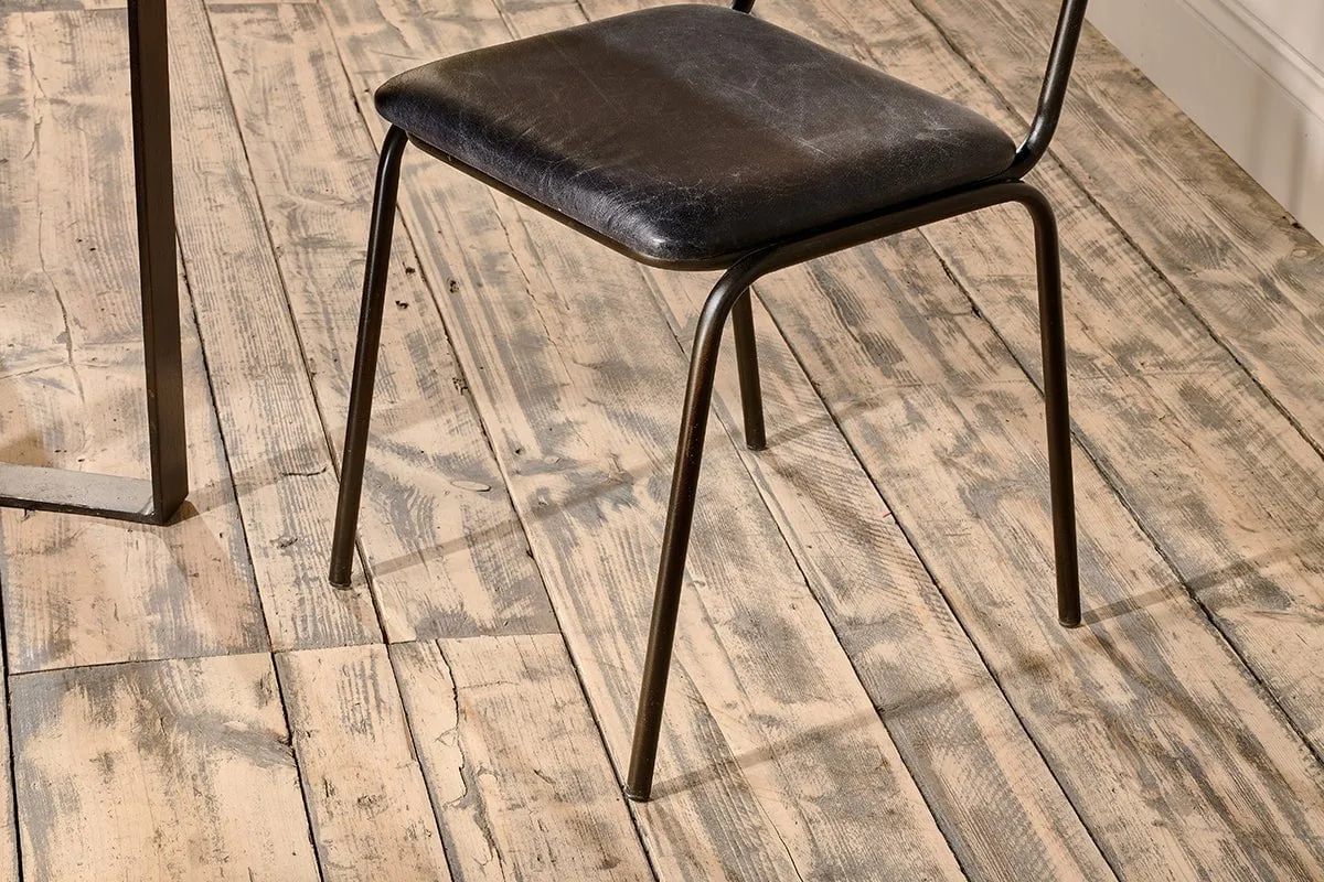 Iswa Leather & Cane Dining Chair - Black