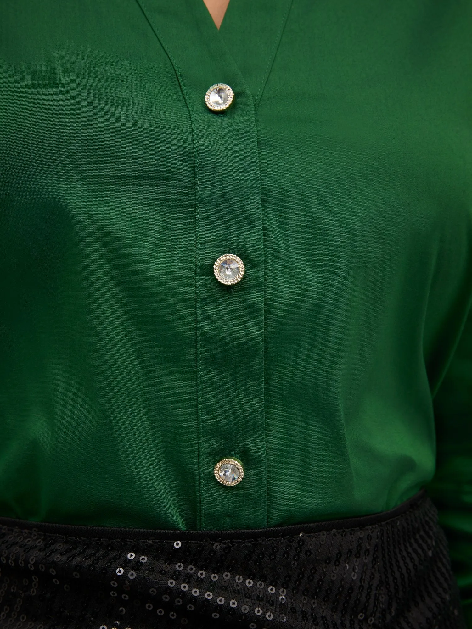 Jewel Puff-Sleeve Button-Front - NY&C Madison Shirt®