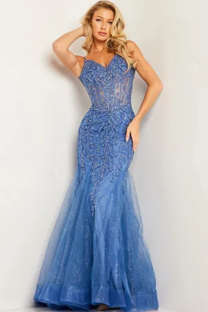 JOVANI - 37416 - Embroidered Mermaid Dress