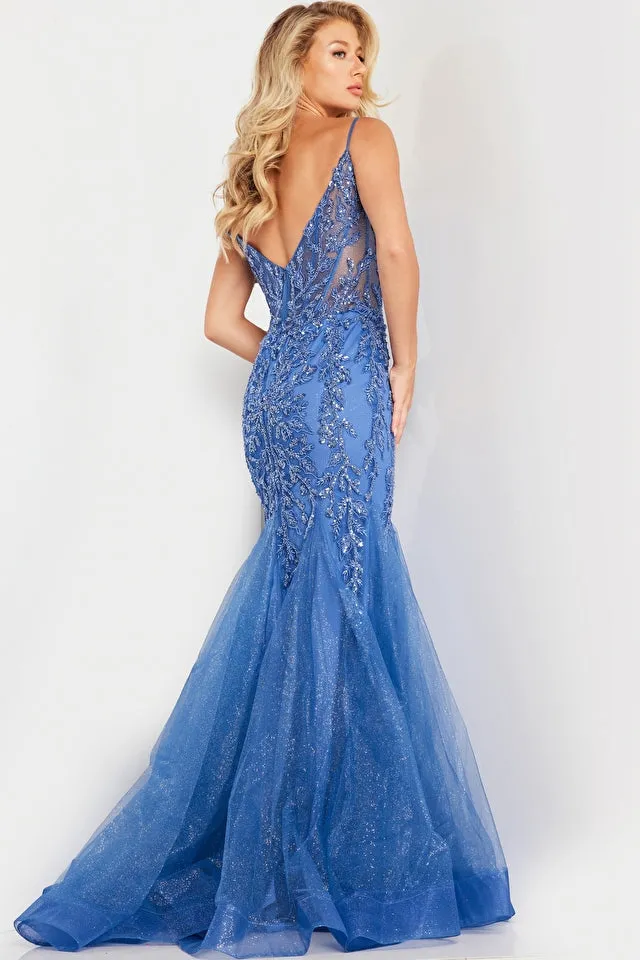 JOVANI - 37416 - Embroidered Mermaid Dress