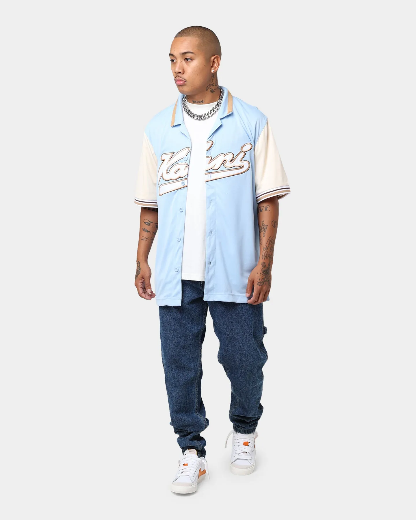 Karl Kani Varsity Baseball Shirt Light Blue