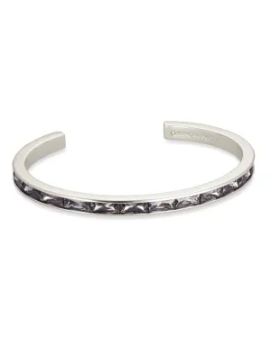 Kendra Scott Jack Silver Cuff Bracelet In Charcoal Gray Crystal