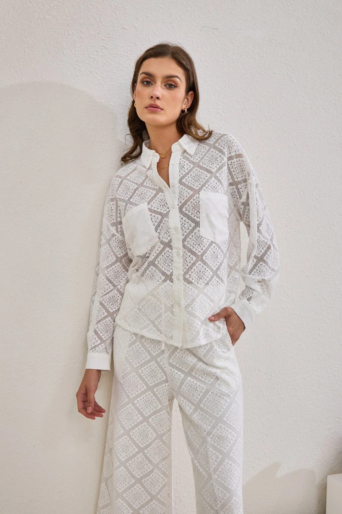 Kiran White Lace Shirt