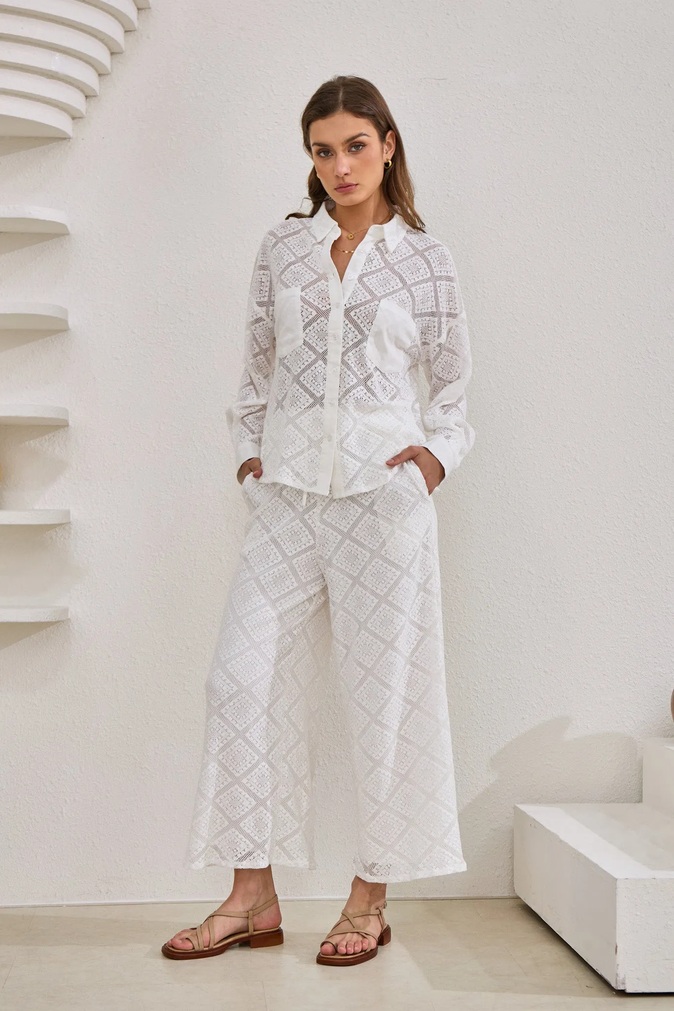 Kiran White Lace Shirt