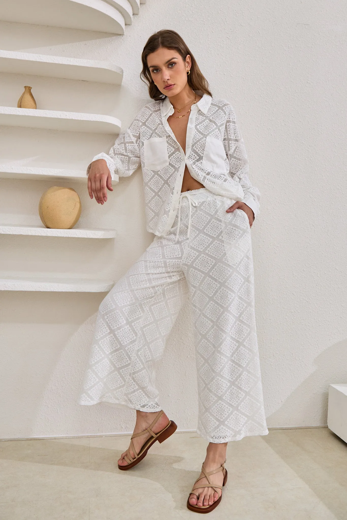 Kiran White Lace Shirt