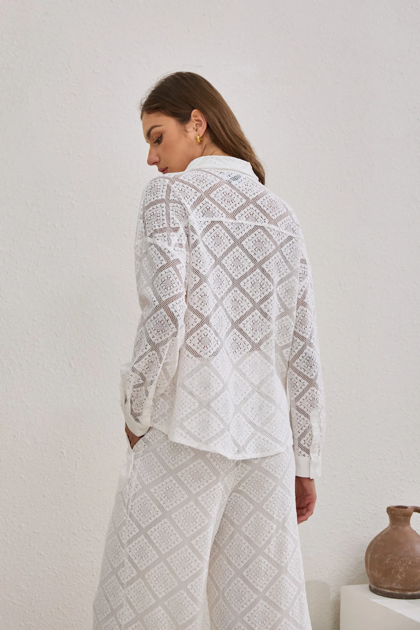Kiran White Lace Shirt