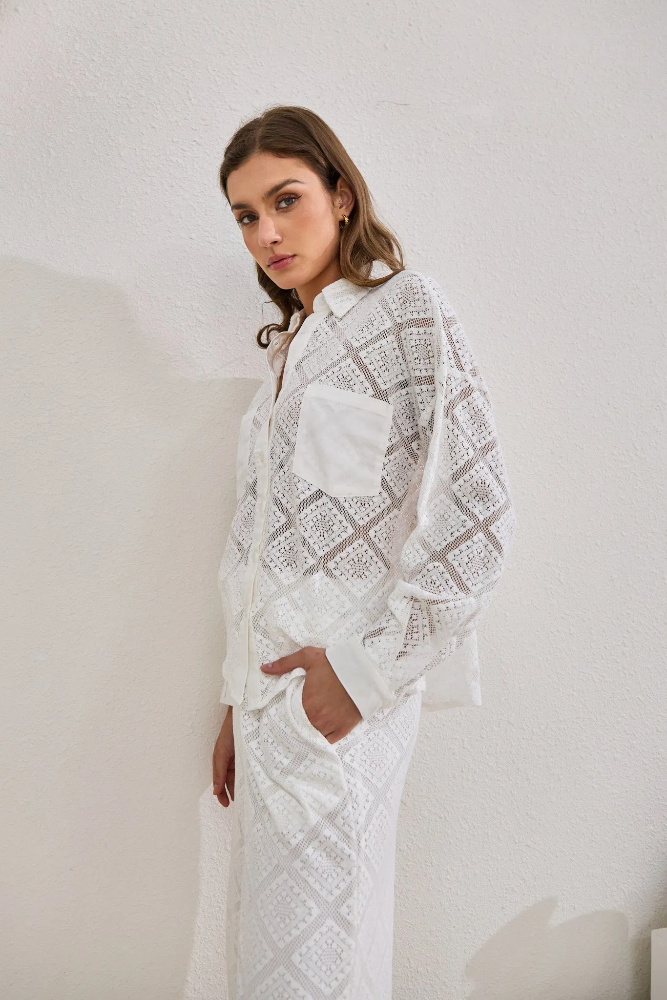 Kiran White Lace Shirt