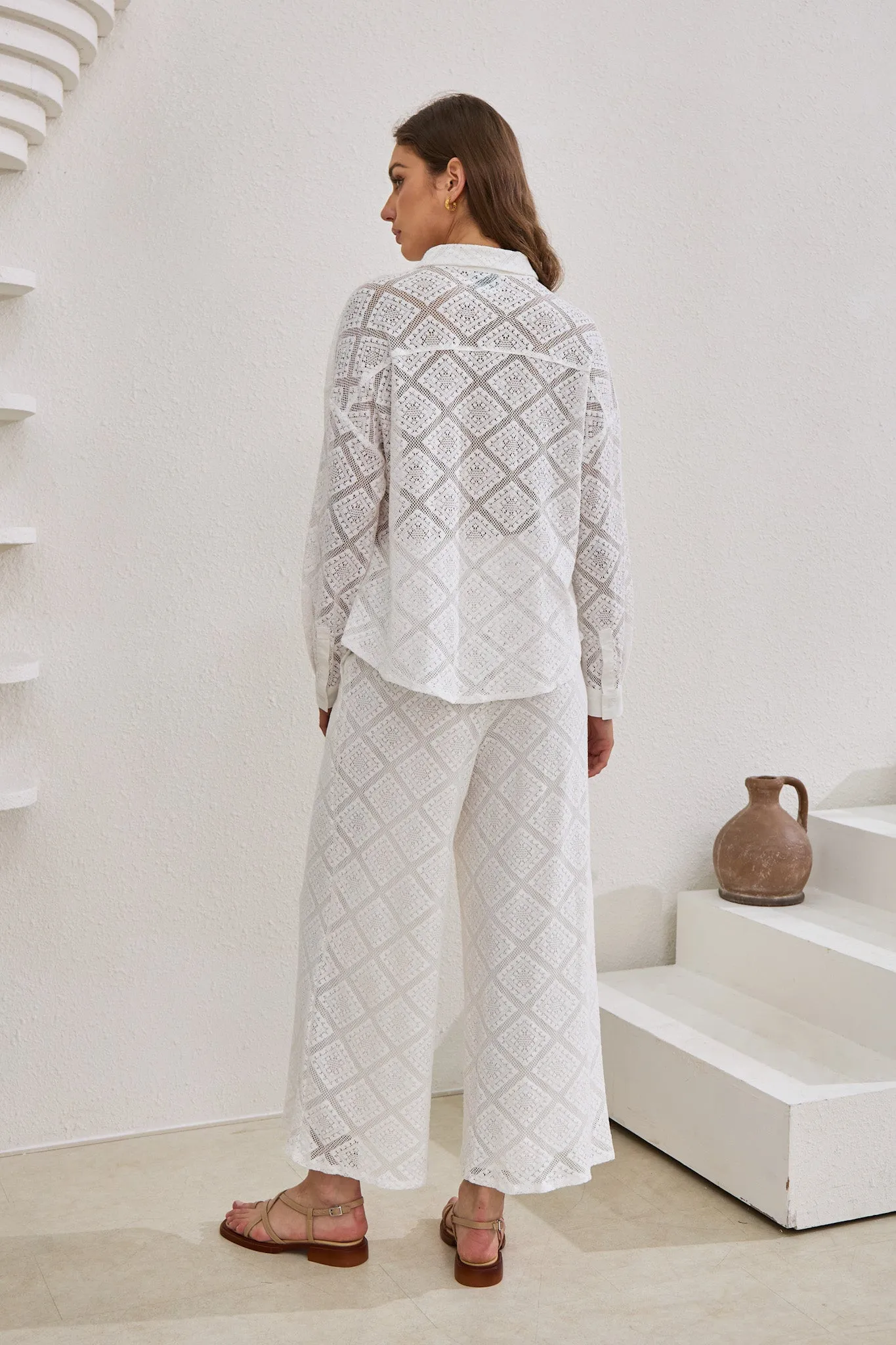 Kiran White Lace Shirt