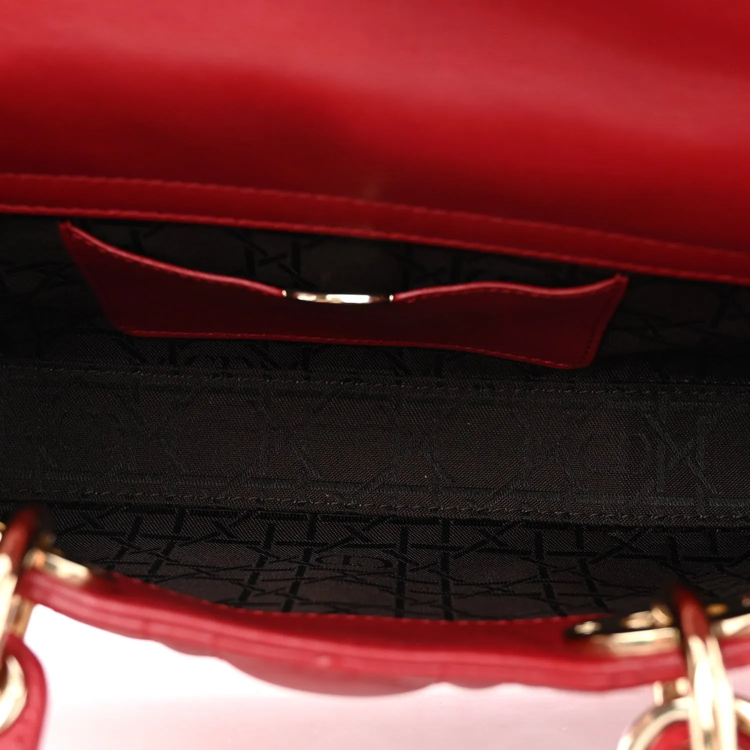 Lambskin Cannage Medium Lady D-Joy Red