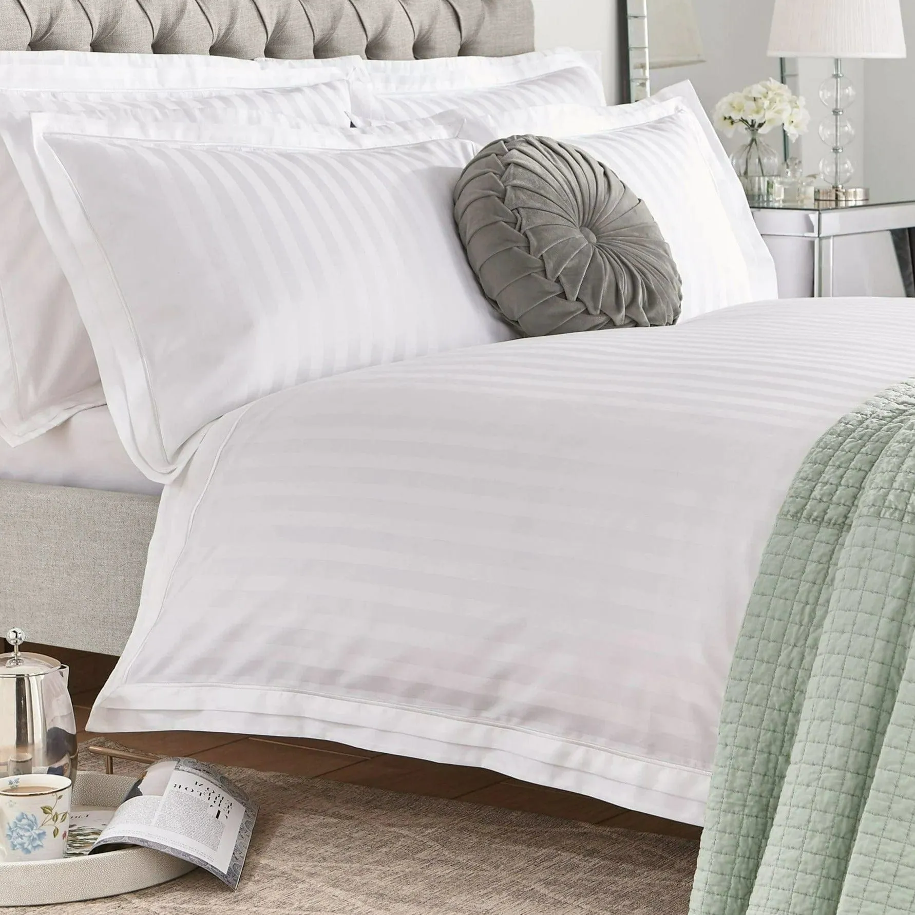Laura Ashley White Shalford Duvet Cover And Pillowcase Set
