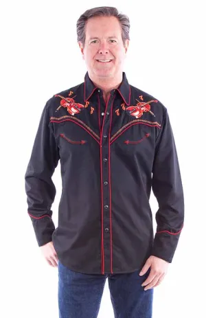 Men's Vintage Western Shirt Collection: Scully Dueling Twin Fiddles