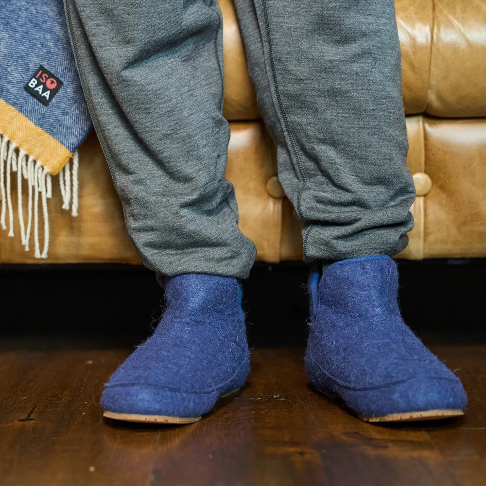 Merino Blend Slipper Boots (Navy)