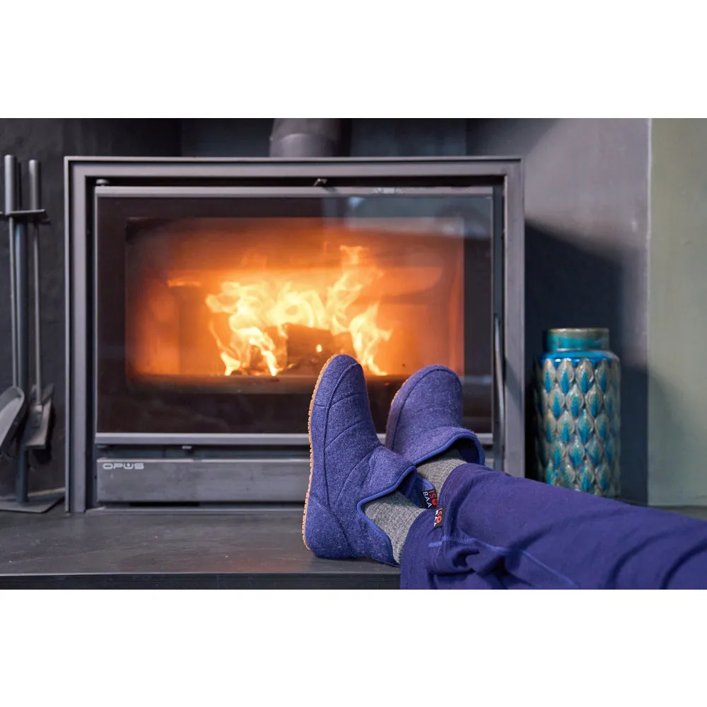 Merino Blend Slipper Boots (Navy)