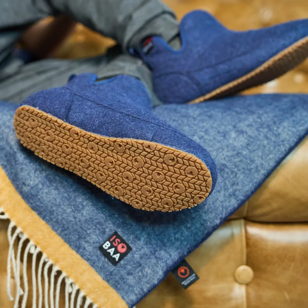 Merino Blend Slipper Boots (Navy)