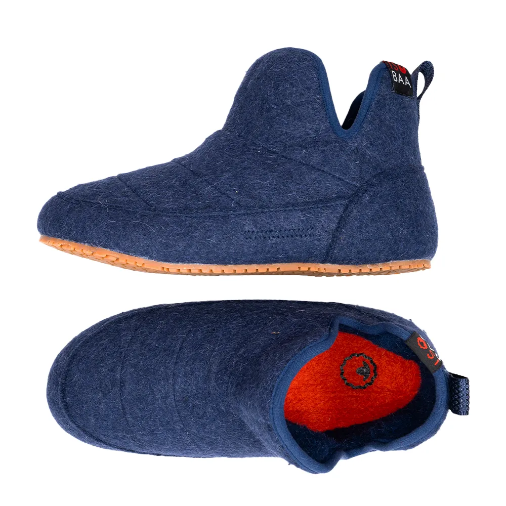 Merino Blend Slipper Boots (Navy)