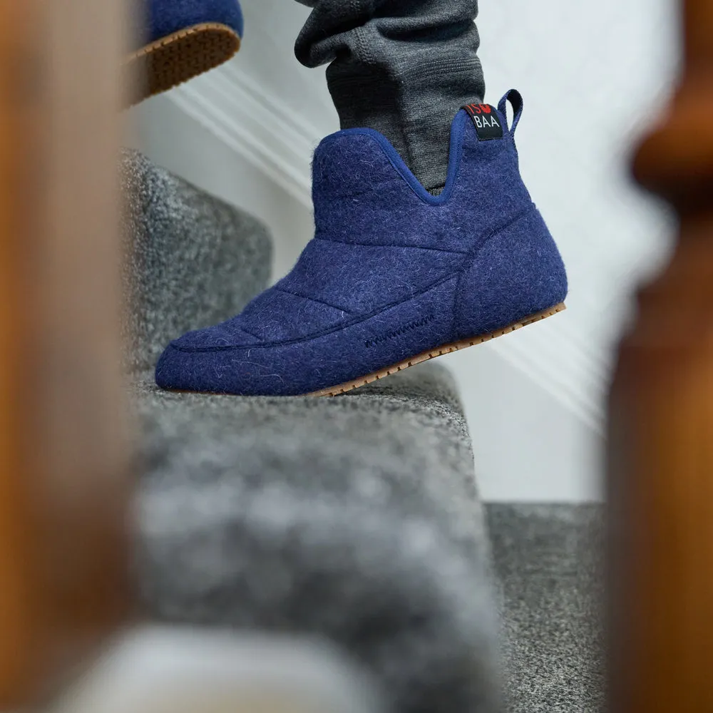 Merino Blend Slipper Boots (Navy)