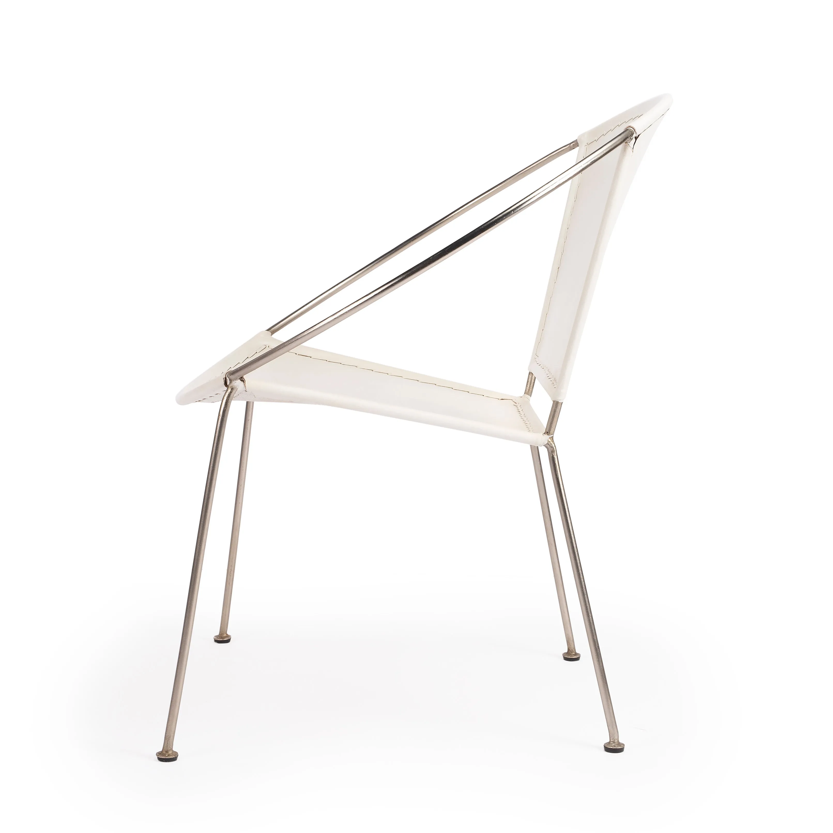 Milo Leather Accent Chair in White  5511411