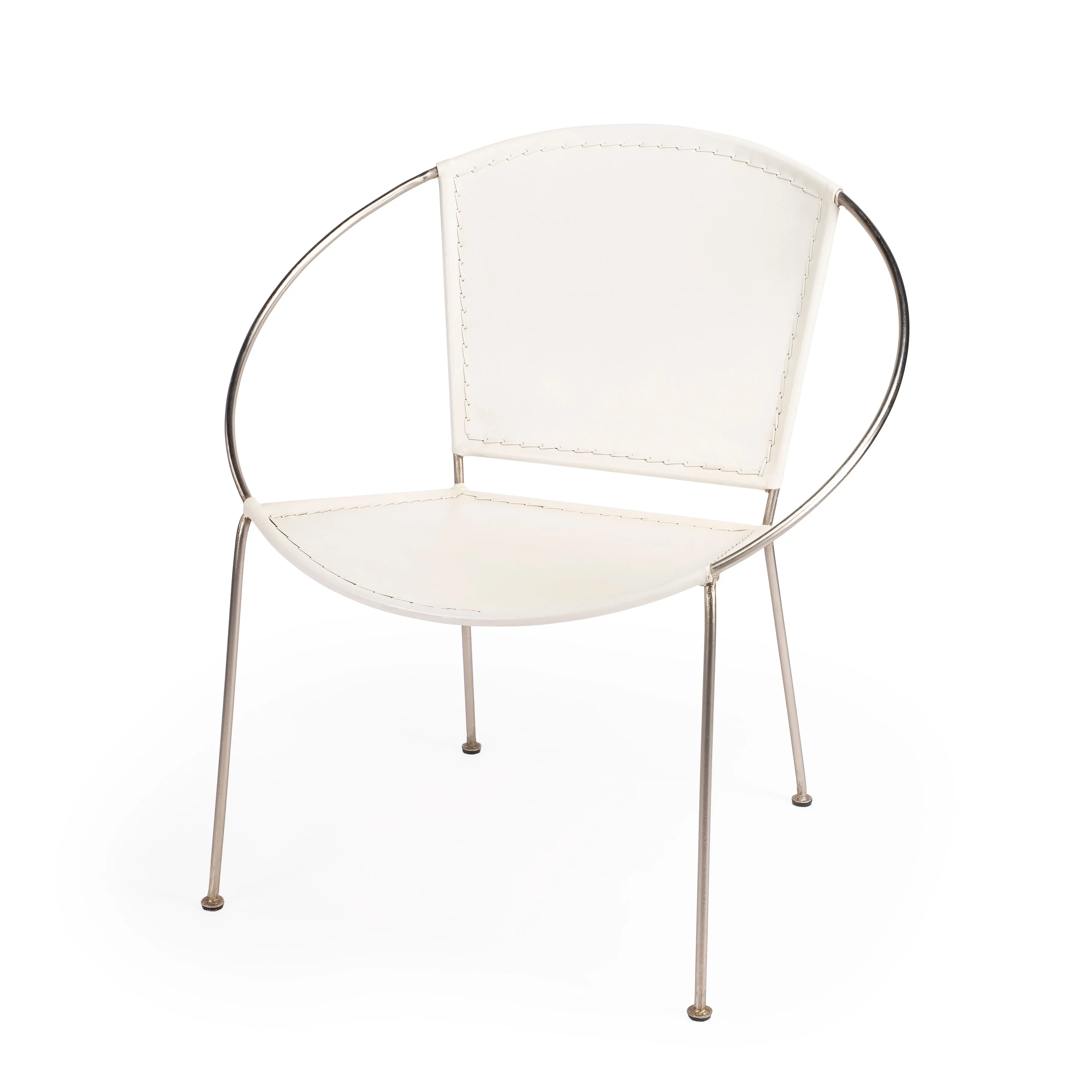 Milo Leather Accent Chair in White  5511411