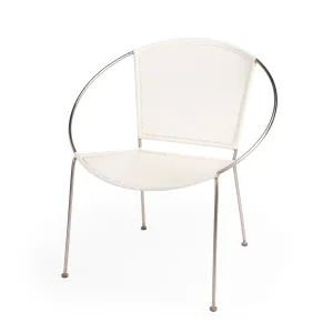 Milo Leather Accent Chair in White  5511411