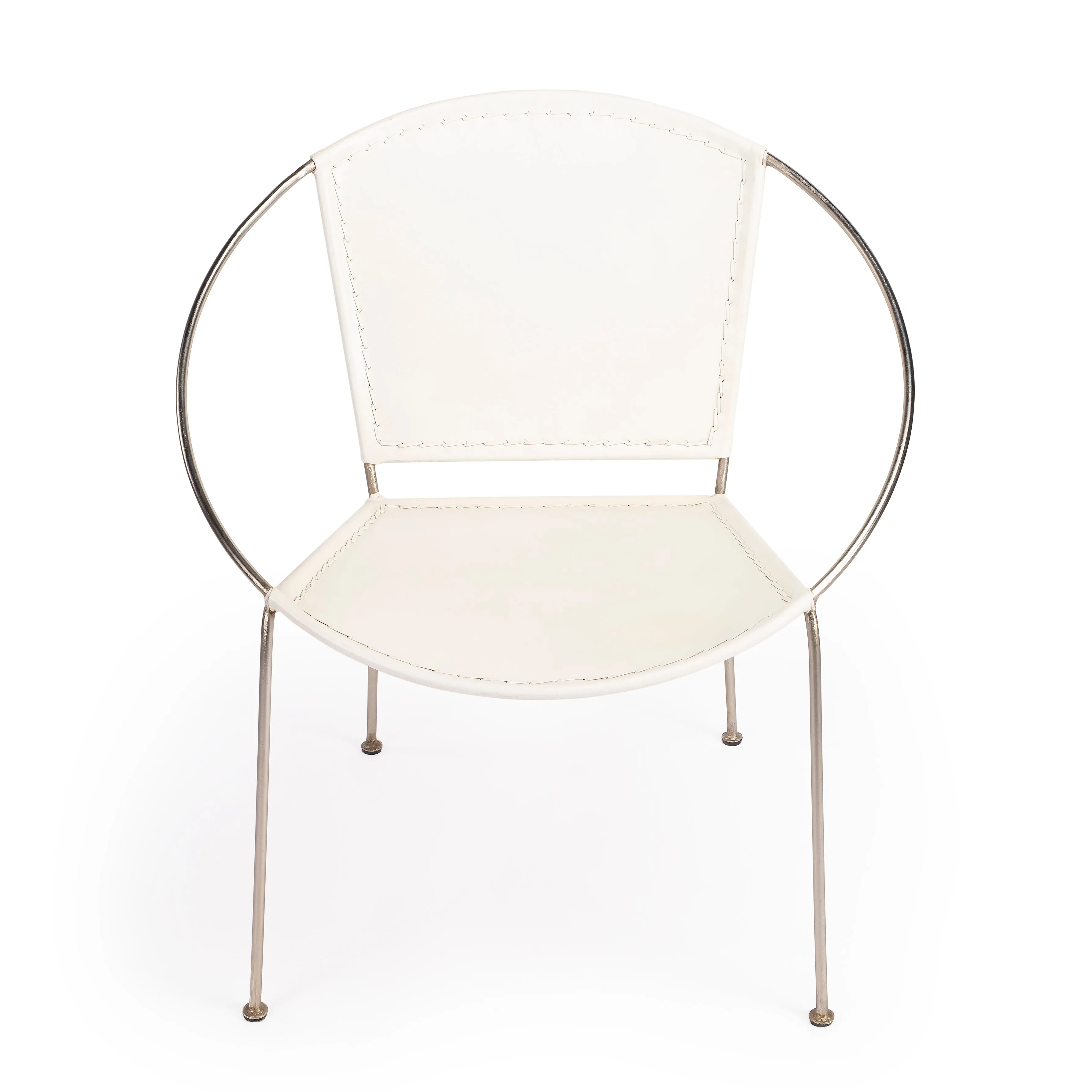 Milo Leather Accent Chair in White  5511411