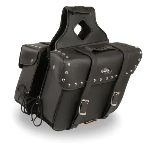 Milwaukee Leather SH579ZB Large Black Zip-Off PVC Slanted Throw Over