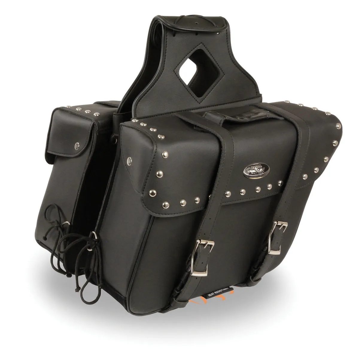 Milwaukee Leather SH579ZB Large Black Zip-Off PVC Slanted Throw Over