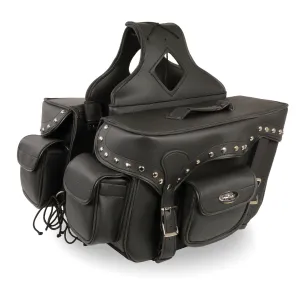 Milwaukee Leather SH66601ZB Black Zip-Off Double Pocket Studded PVC