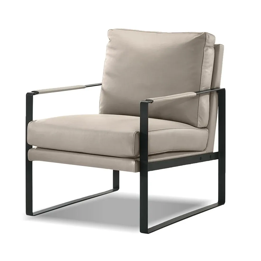 MITCHELL Full Leather Lounge Chair - Mobital