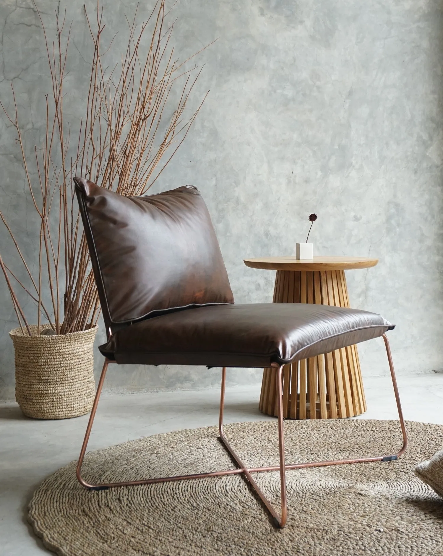 MODERNE LOUNGE CHAIR - DARK BROWN LEATHER