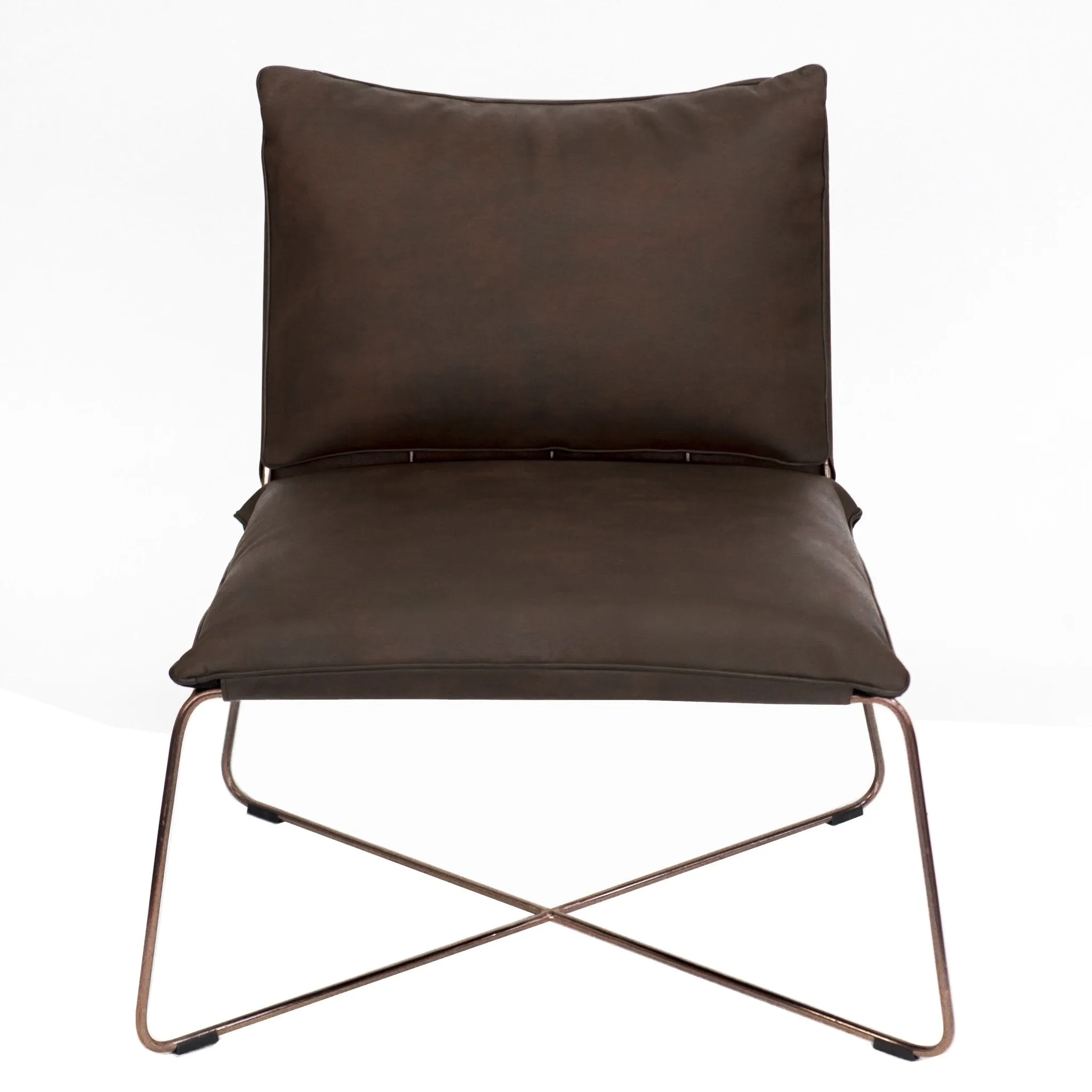 MODERNE LOUNGE CHAIR - DARK BROWN LEATHER
