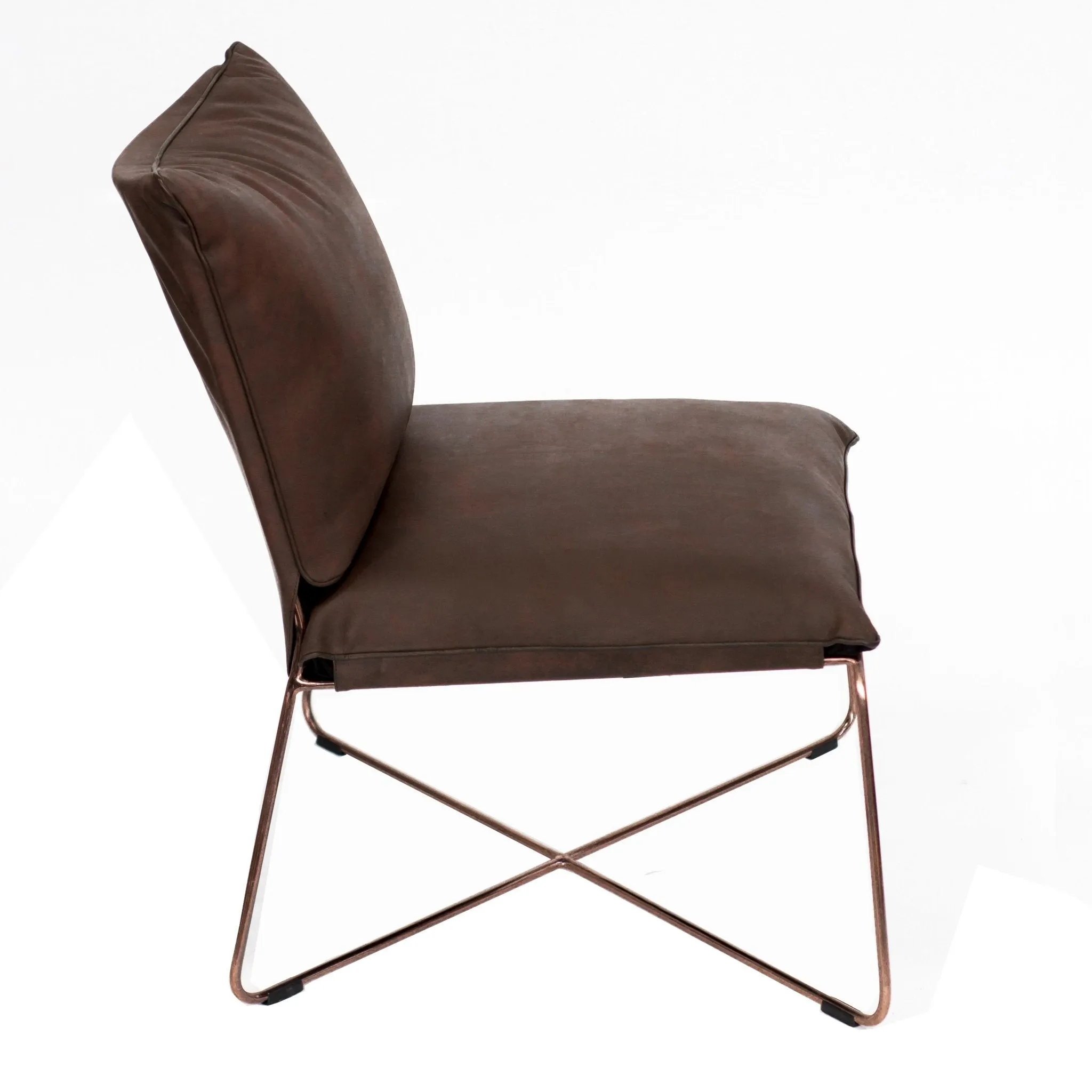 MODERNE LOUNGE CHAIR - DARK BROWN LEATHER