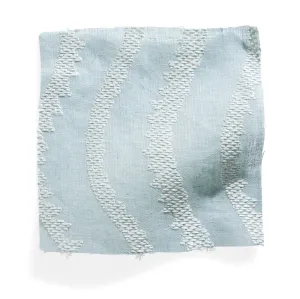 Notched Vines Sheer Fabric in Light Blue