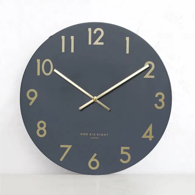 ONE SIX EIGHT LONDON  |  JONES SILENT WALL CLOCK  |  CHARCOAL GREY 40CM