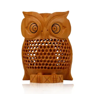 Owl Statue - 6 Inches | Wooden Owl Figurines/ Owl Sculpture for Home