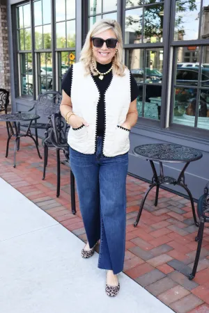Quilted Vest with detailed Trim