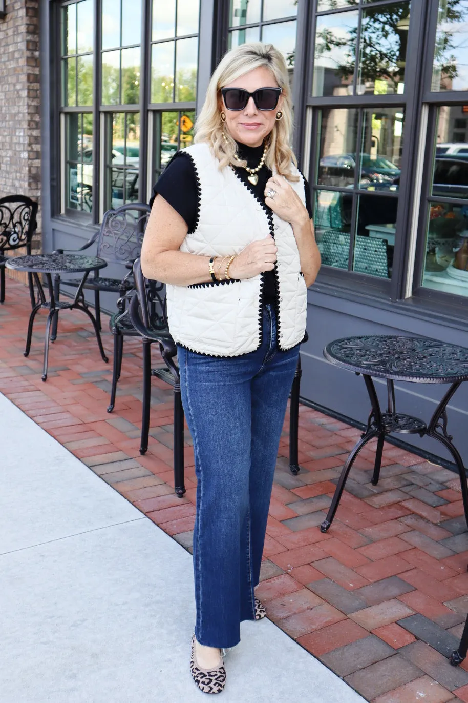 Quilted Vest with detailed Trim