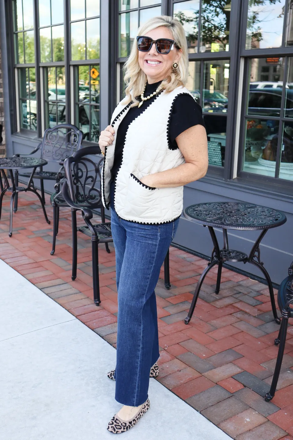 Quilted Vest with detailed Trim