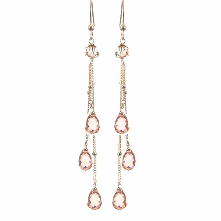 Rain Drops Three Strand Earrings