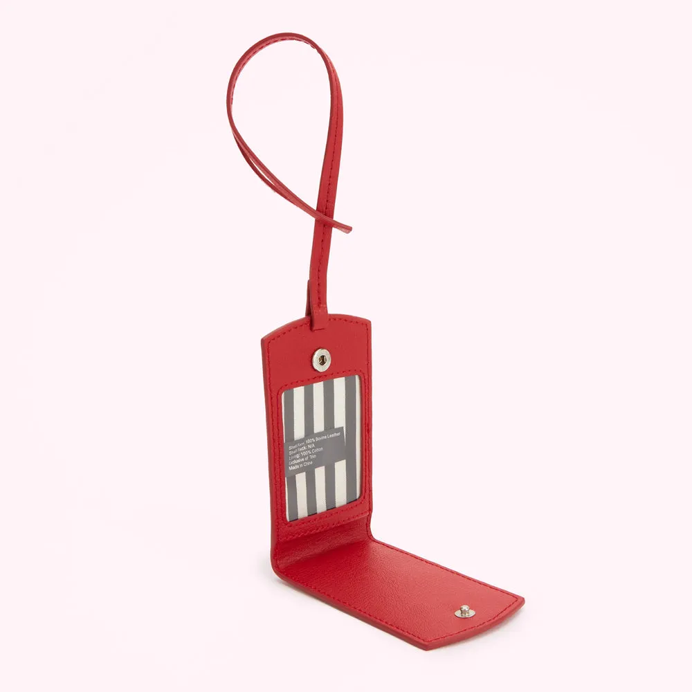 RED LULU MAIL POSTBOX LUGGAGE TAG