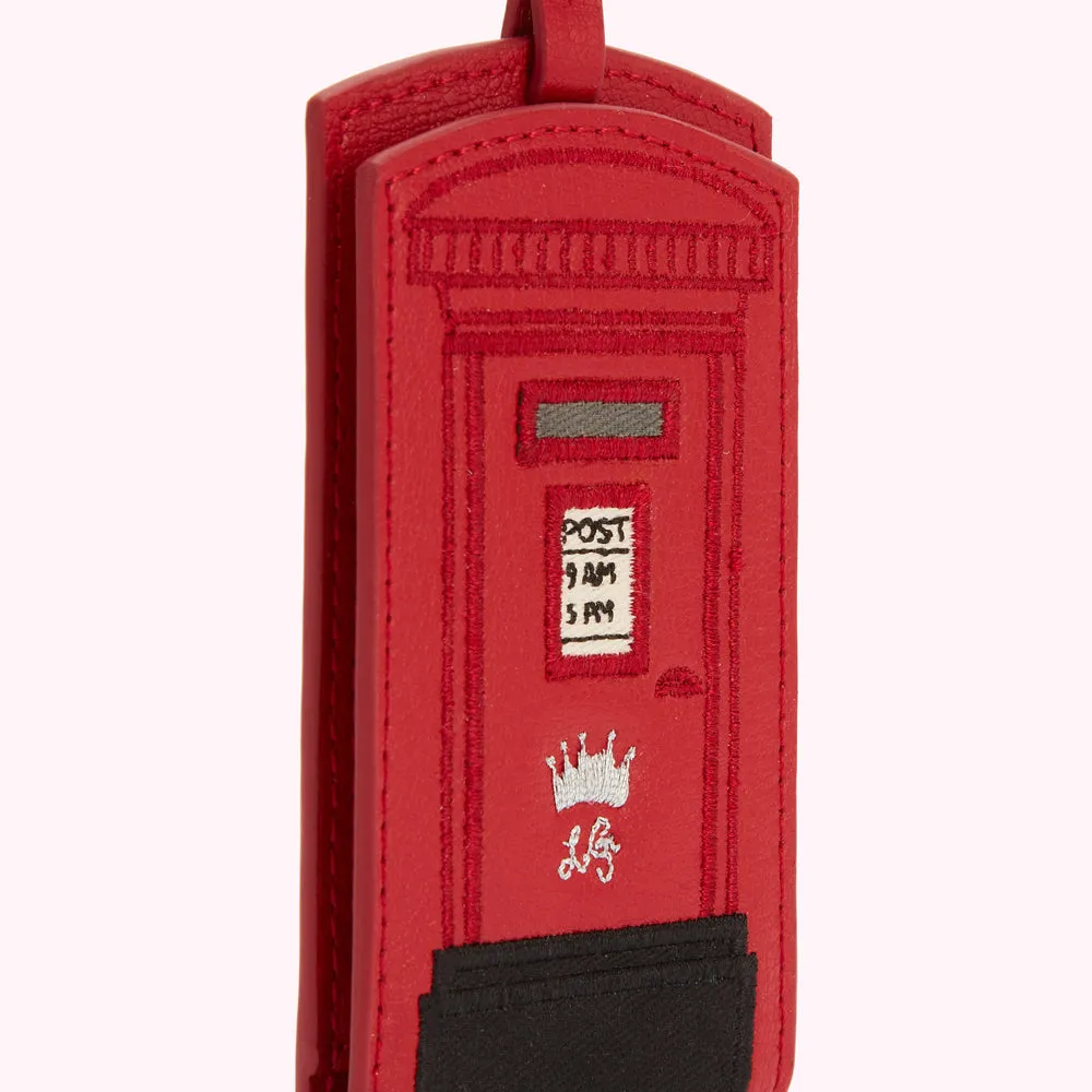 RED LULU MAIL POSTBOX LUGGAGE TAG