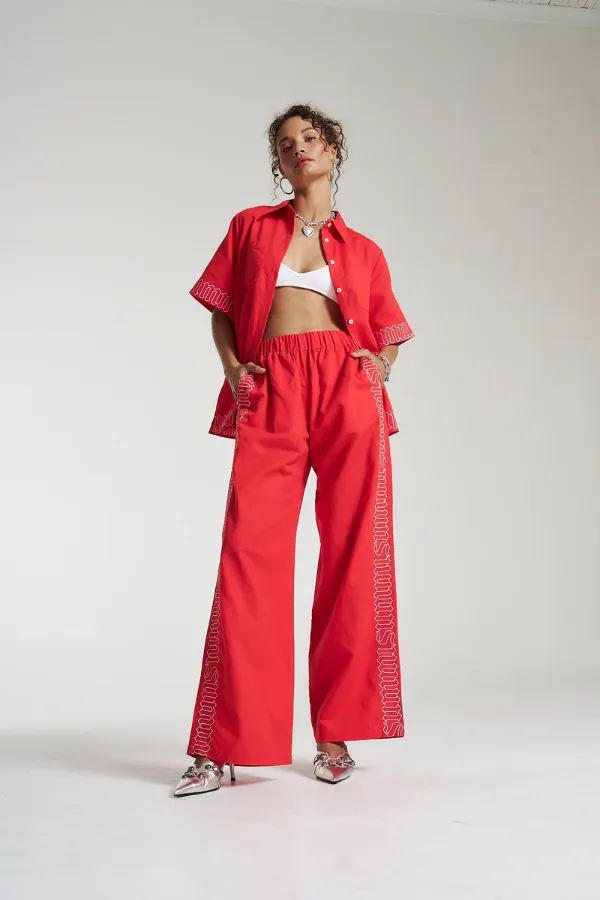 Sig Linen Shirt Scarlet Summi