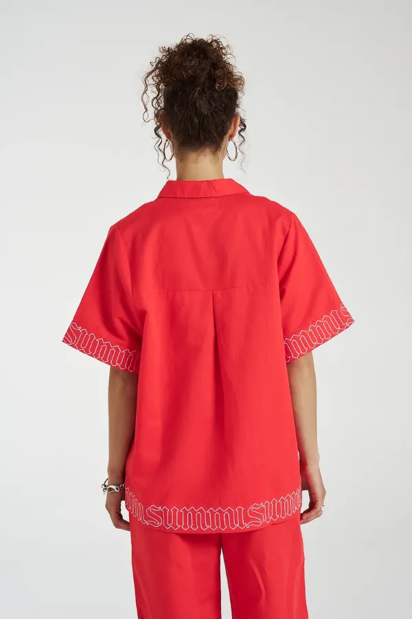Sig Linen Shirt Scarlet Summi