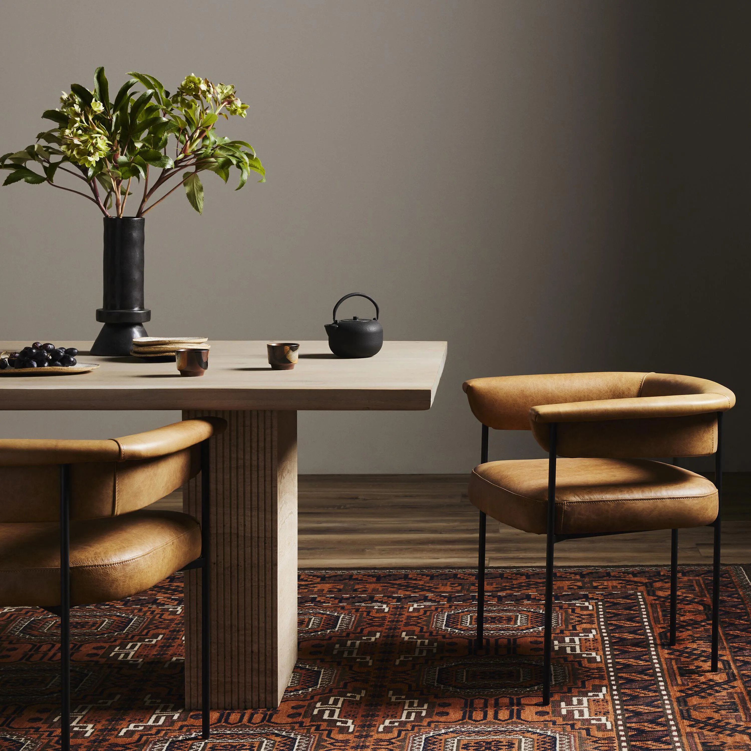 Slim Leather Dining Chair