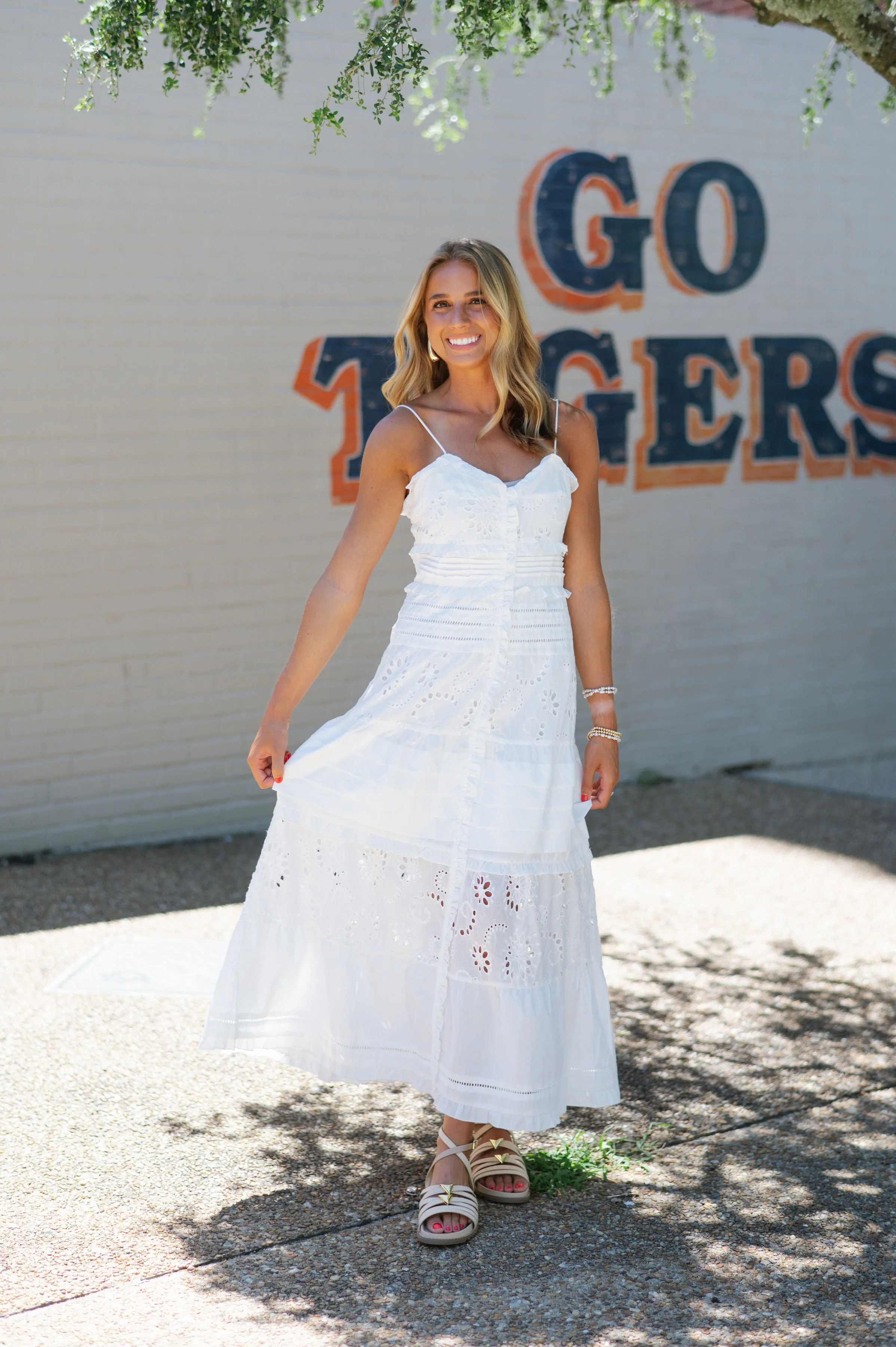 Sonny Embroidered Dress-White